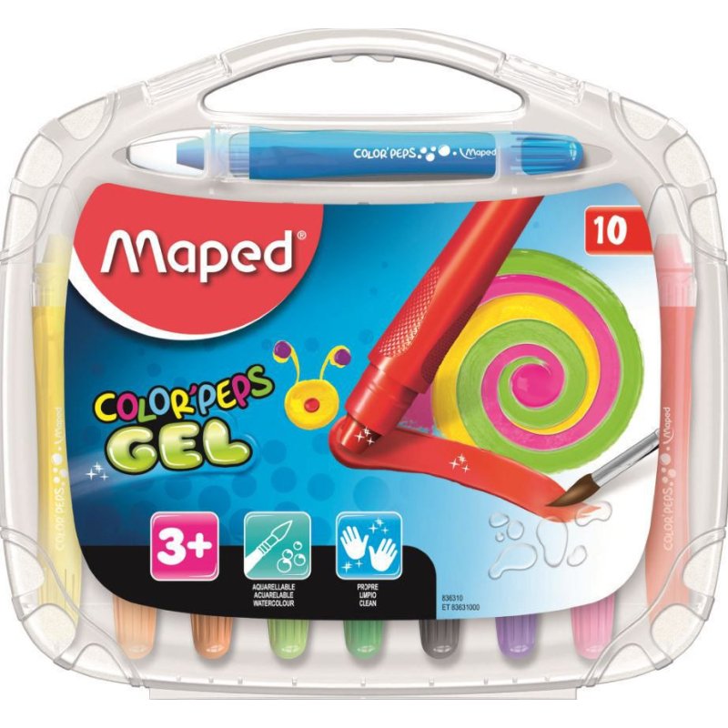 Craie gel COLOR'PEPS GEL, étui plastique de 10