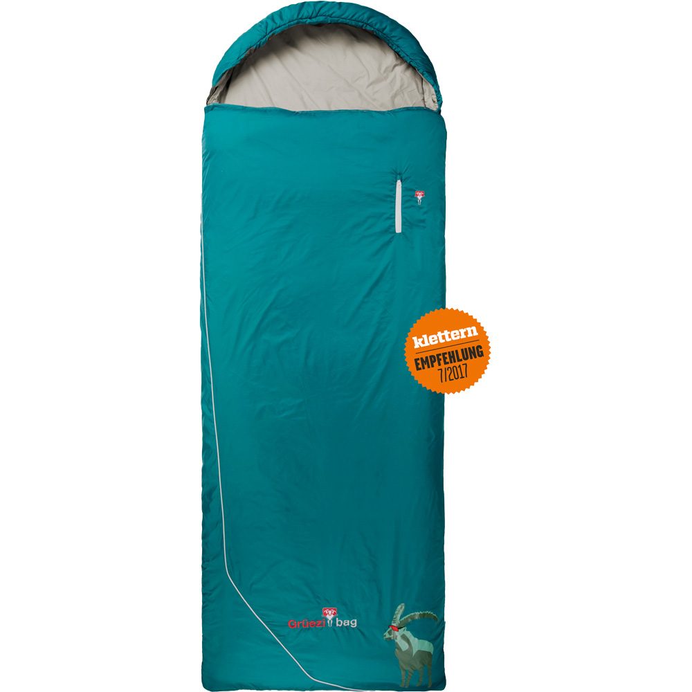 Grüezi Bag Biopod Wolle Goas Comfort RV Links Schlafsack dark petrol
