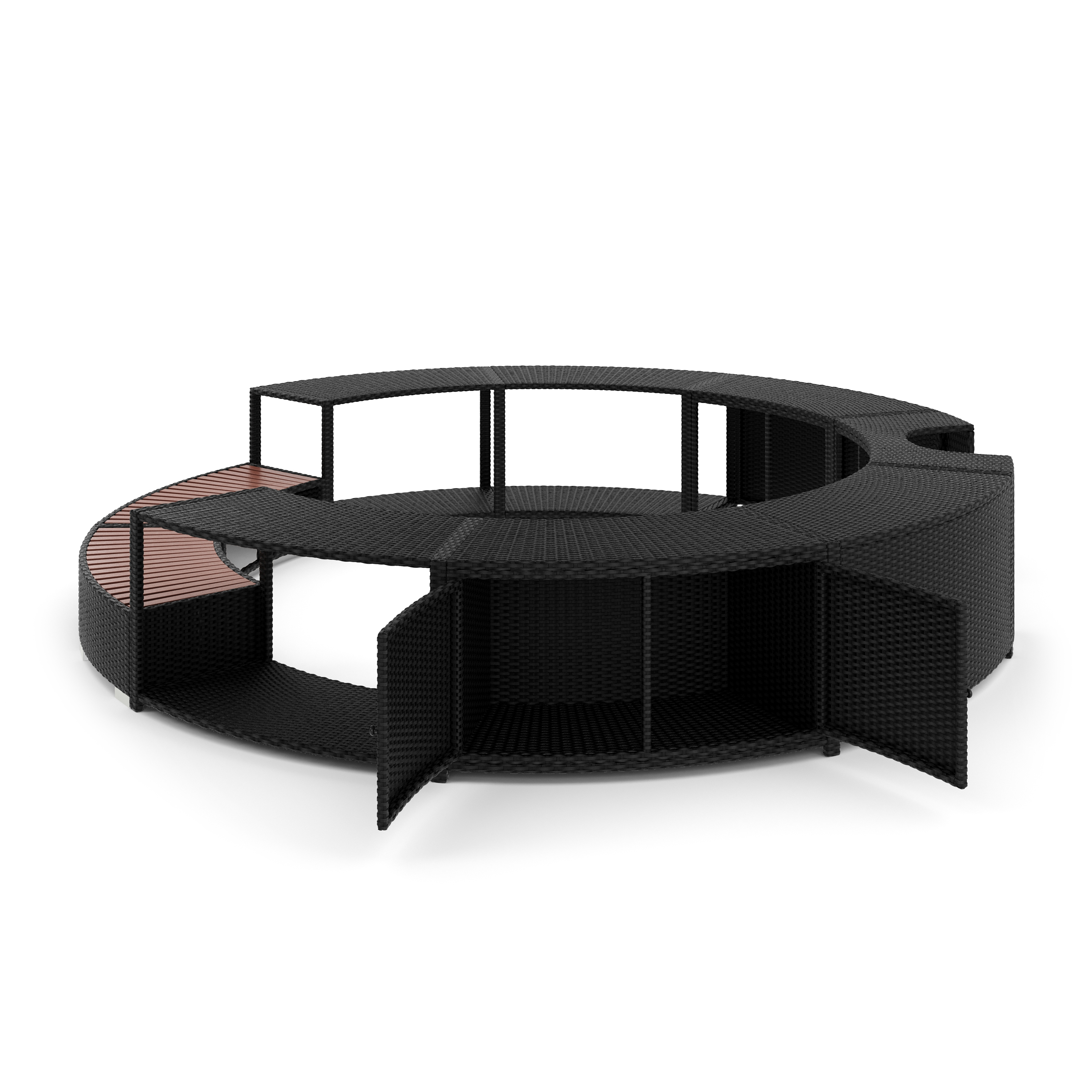Whirlpool Umrandung Rattan HEAVEN schwarz