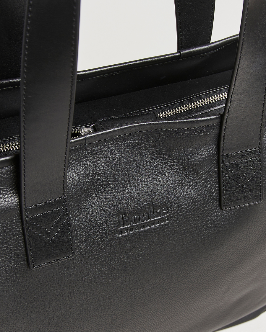 Loake 1880 Grained Leather Tote Black