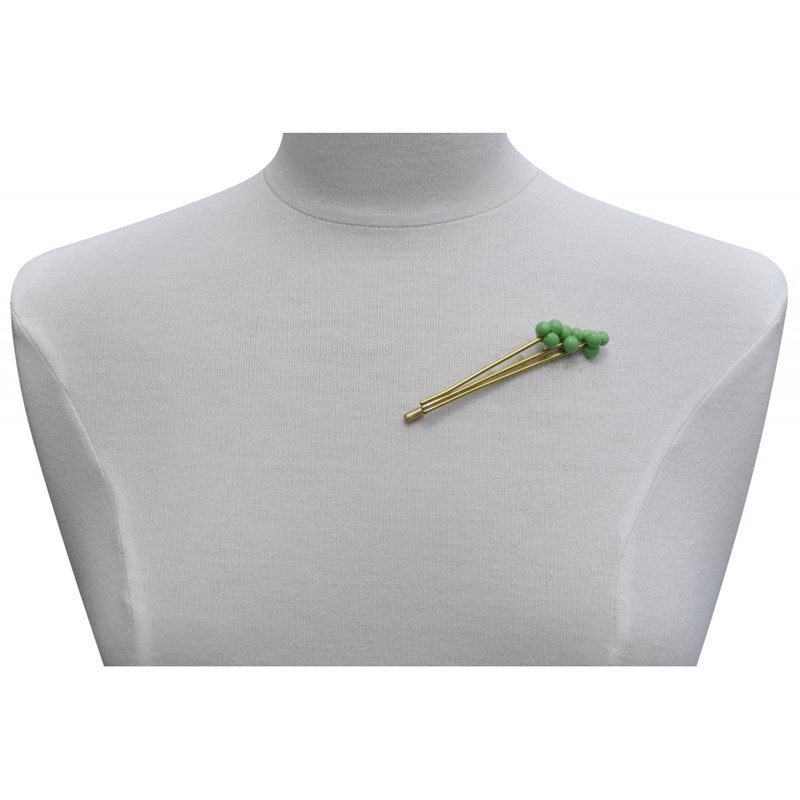 Broche Laiton Bouquet de Perles de Verre