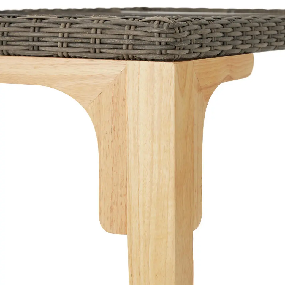 tectake Wicker tafel Foggia 196x87x76cm, Natuur