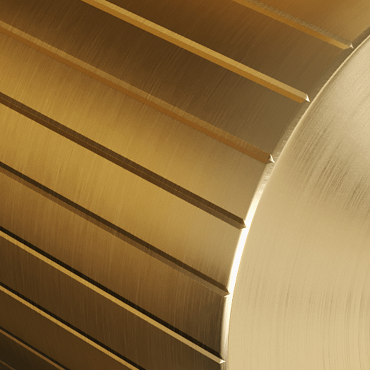 Brauer Stripe 3-weg inbouwthermostaat rond messing geborsteld PVD