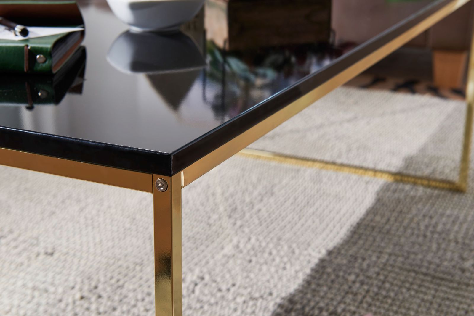 Couchtisch - gold-schwarz - 120 cm