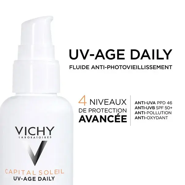 Vichy Capital Soleil UV-Age Fluido Diário Anti-Fotoenvelhecimento FPS 50+ 40ml