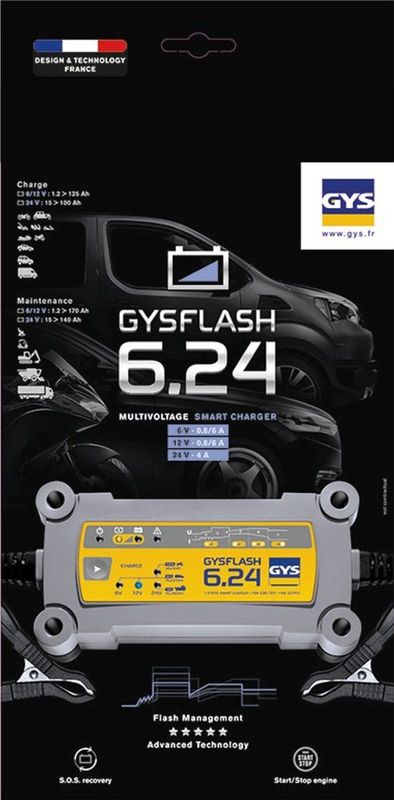 GYS - 029460 Acculader - Laadspanning 6, 12, 24V - Draagbaar - IP65