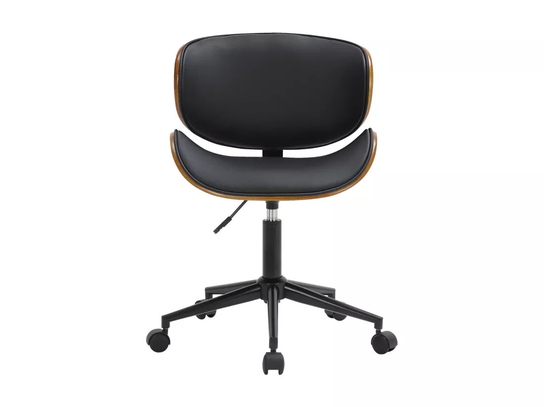 Chaise de bureau - Similicuir & Métal noir mat - Noir - Sammy