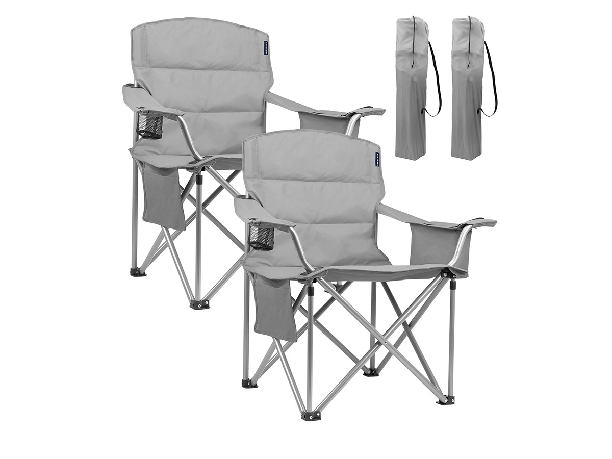 TRVLMORE set van 2 XL vouwstoelen - Grey