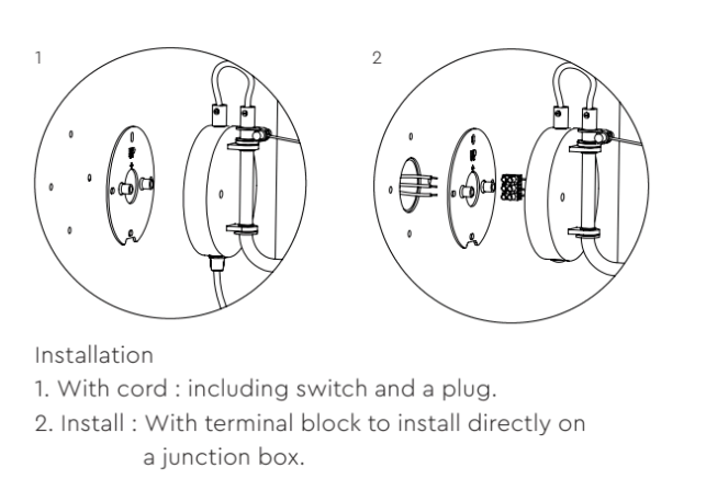 UC_Wandlamp Beads Wall 35 Downlight install smokey black