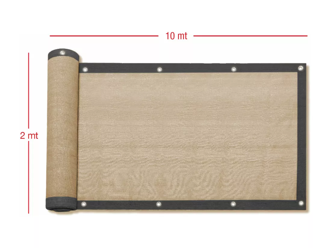 Pare-vent Celtis 200x10000 Polyéthylène Hdpe Aluminium Beige Noir