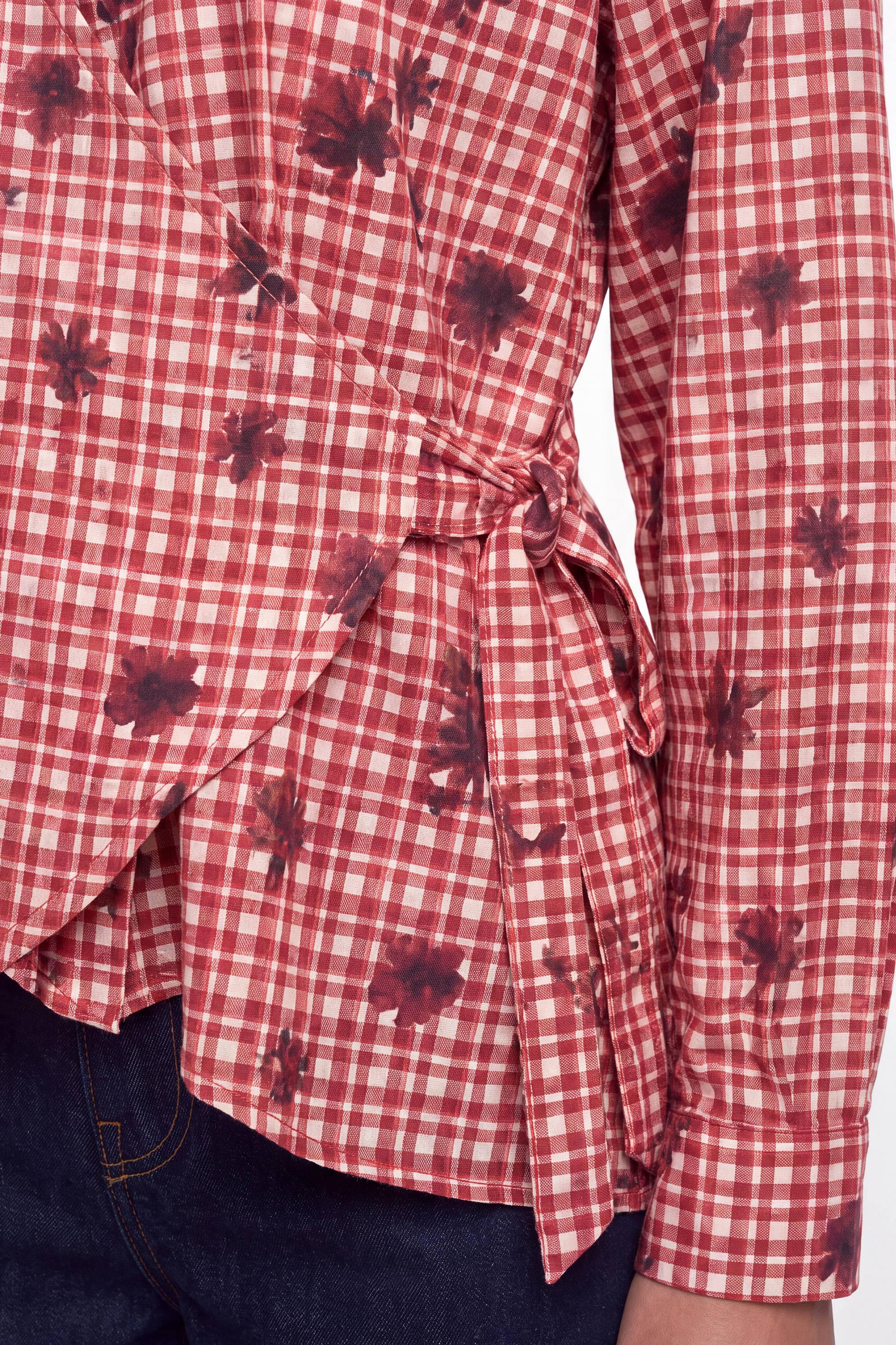 Wallis Chemise À Carreaux Avec Détail Nœud