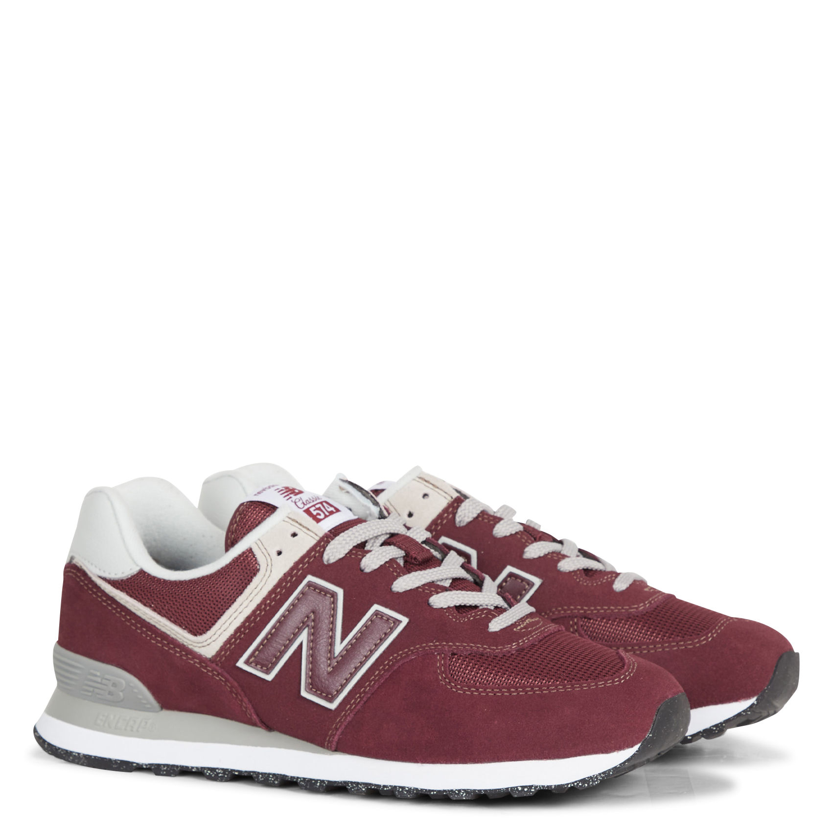 574 - Baskets en cuir velours et mesh | Rouge