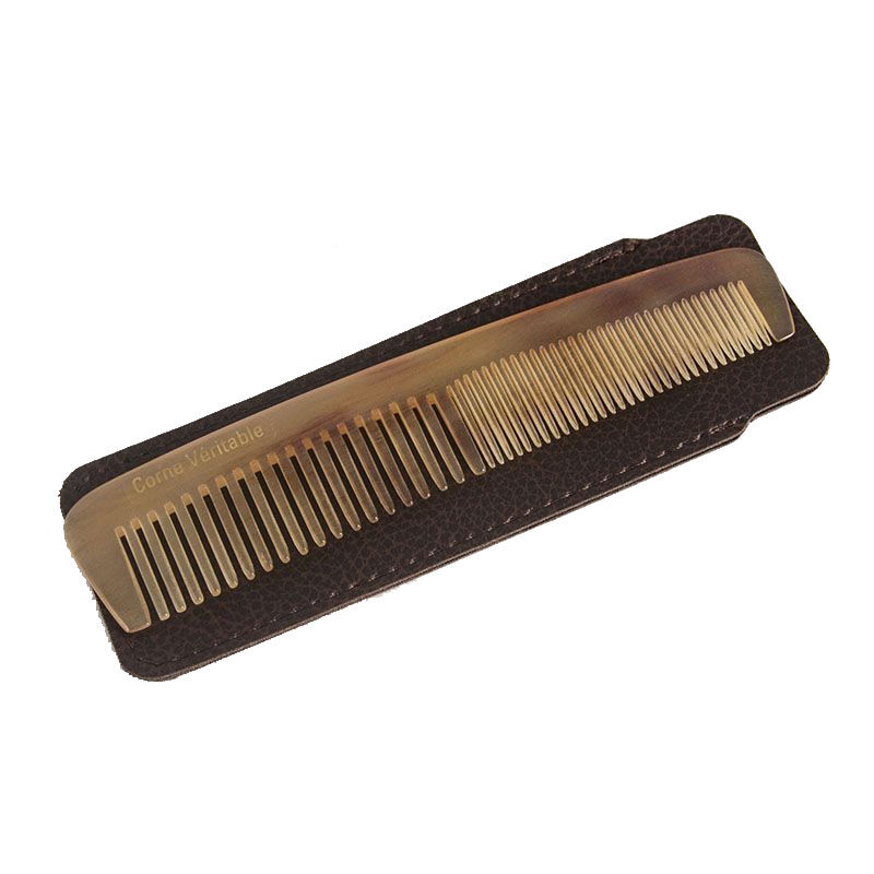 Peigne de poche en corne + Etui Altesse