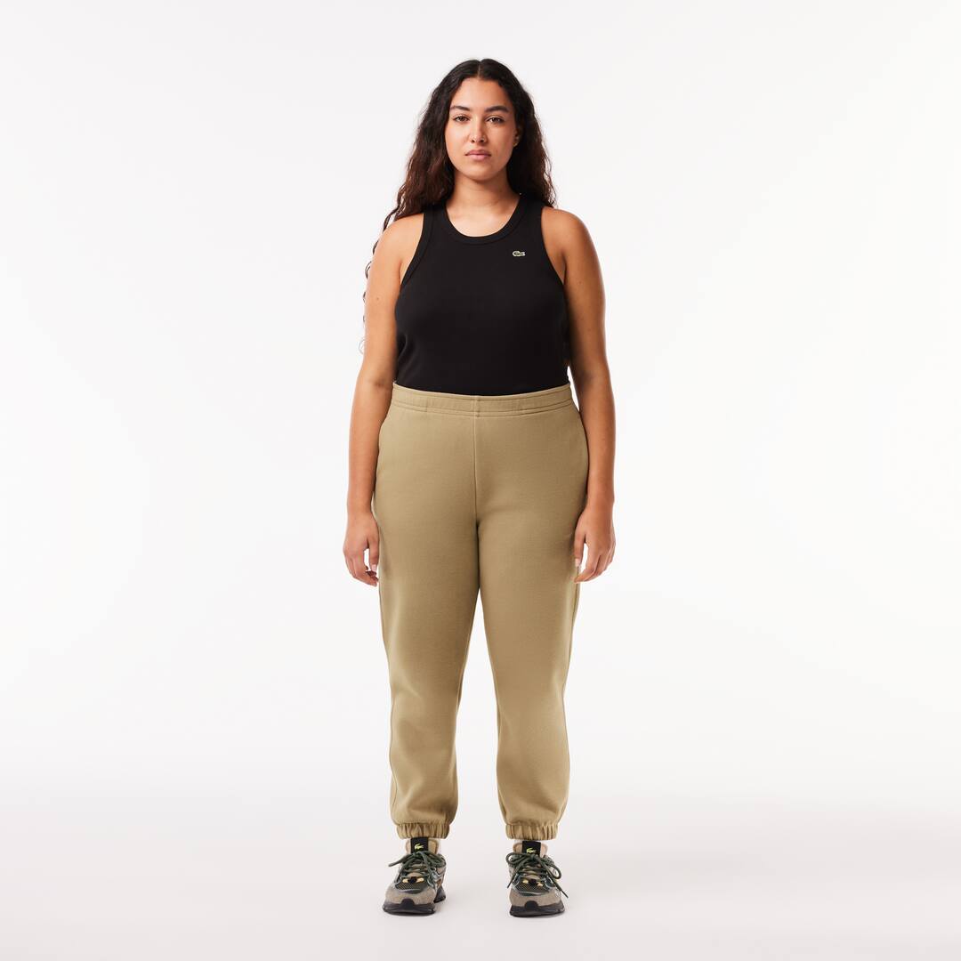 Pantalon de jogging Jogger en coton mélangé uni Pantalons de survêtement - Beige - Lacoste - Femme
