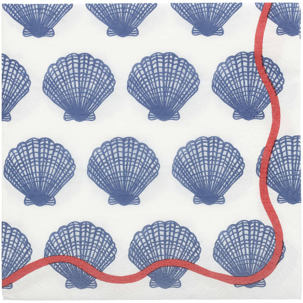 Blokker Dolce Vita servet schelp blauw 33x33cm