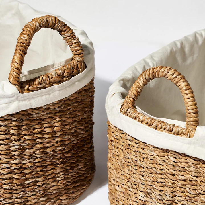Humdakin - Laundry Wicker Wäschekorb, Seegras (2er-Set)