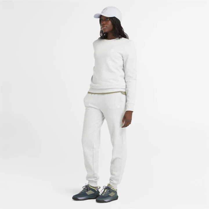 Sweat à col rond et envers brossé pour femme en gris