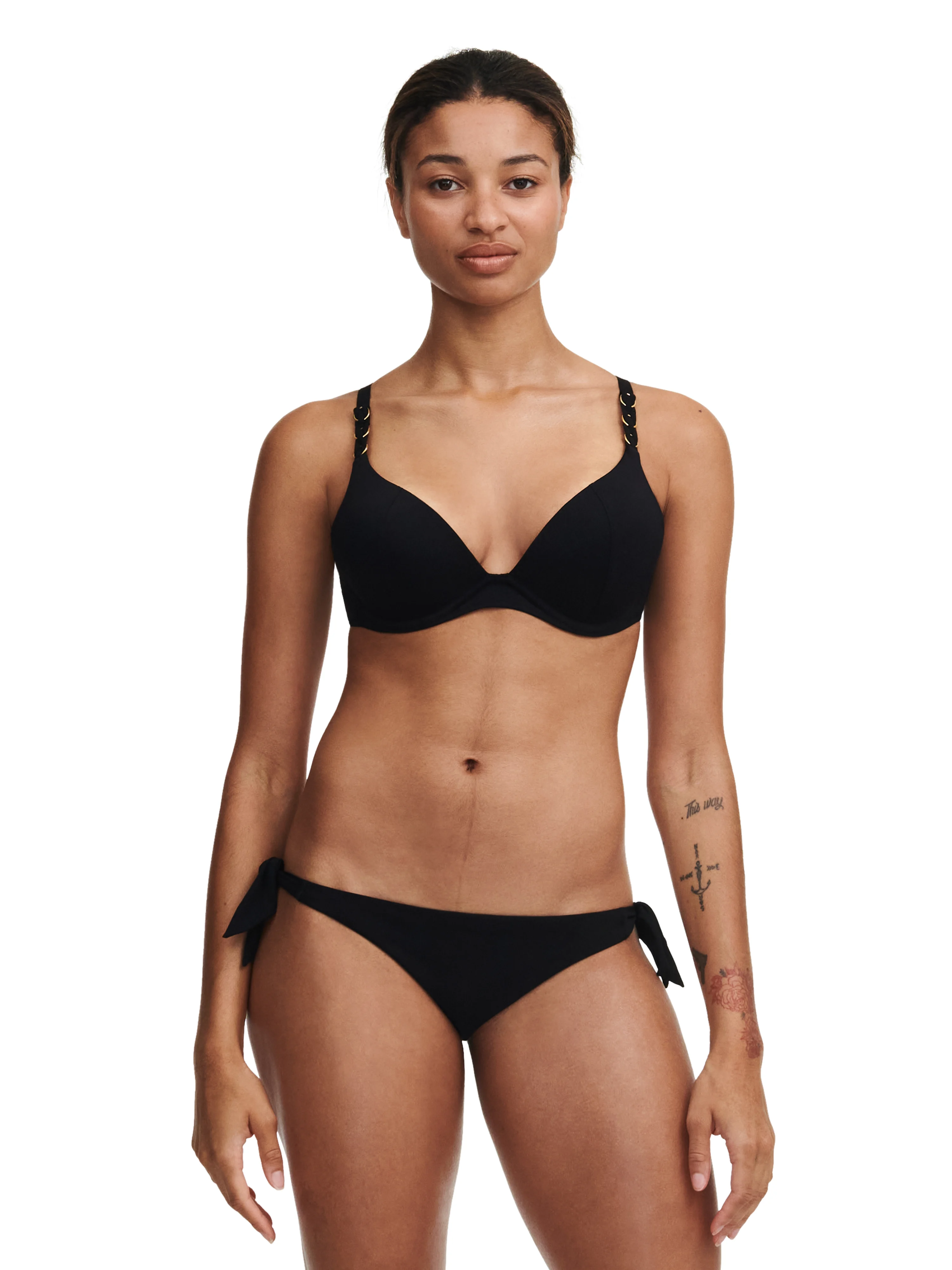 EMBLEM - Haut de maillot de bain coques push-up bretelles multi-positions | Noir