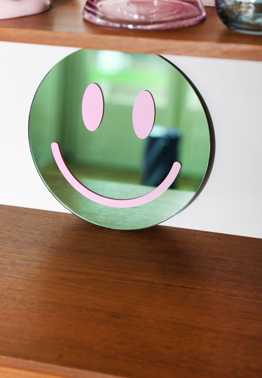 &Klevering  Smile spejl - lyserød