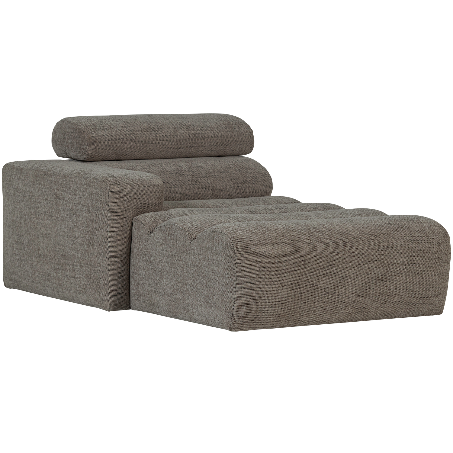WOOOD Novi Chaise Longue Element Arm Links - Polyester- Grijs Melange
