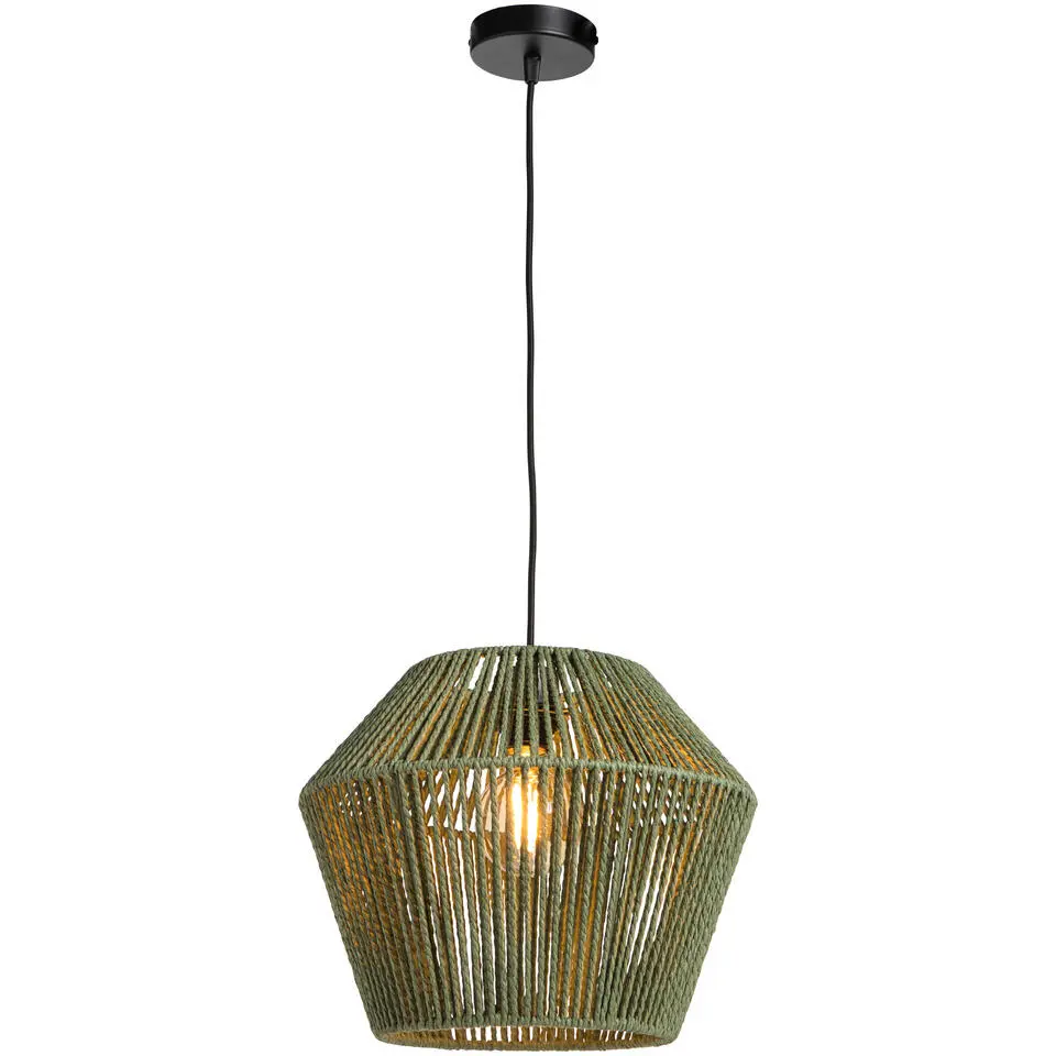 Lampenkap Willow - groen metaal/papier - 27xØ33 cm