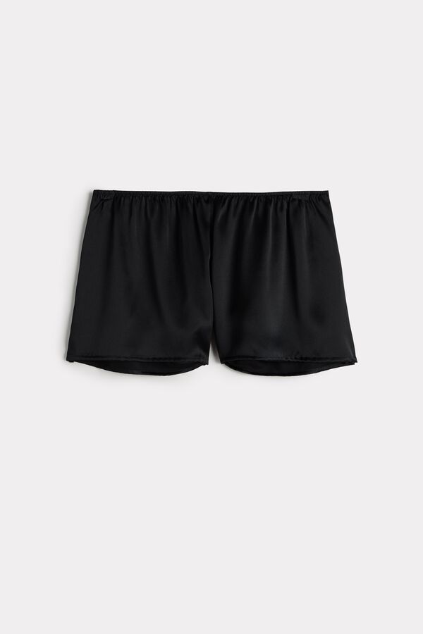 Shorts lisos de cetim de seda