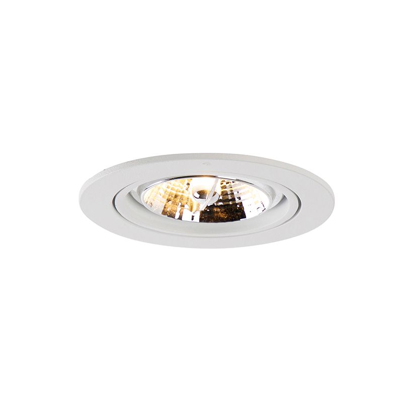 Set van 6 Moderne inbouwspot wit kantelbaar AR70 - Cisco