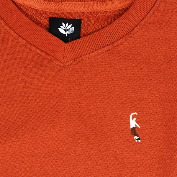 T-shirt Travis col V - Rouille