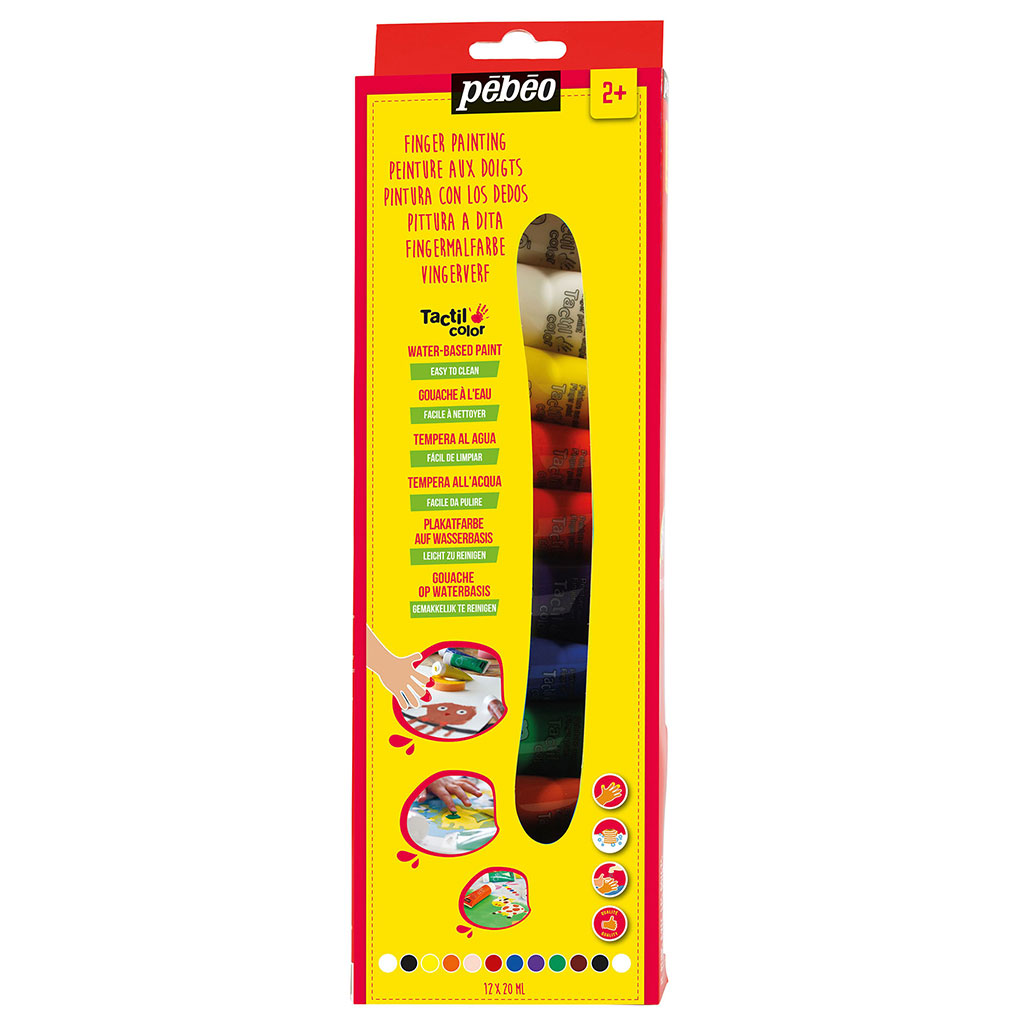 Coffret enfant de 12 tubes de peinture au doigt 20ml