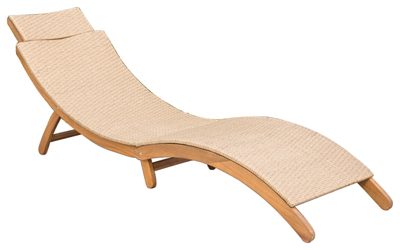 MERXX Gartenliege »Capri« Akazie/Polyrattan, klappbar, natur, inkl. Kissen