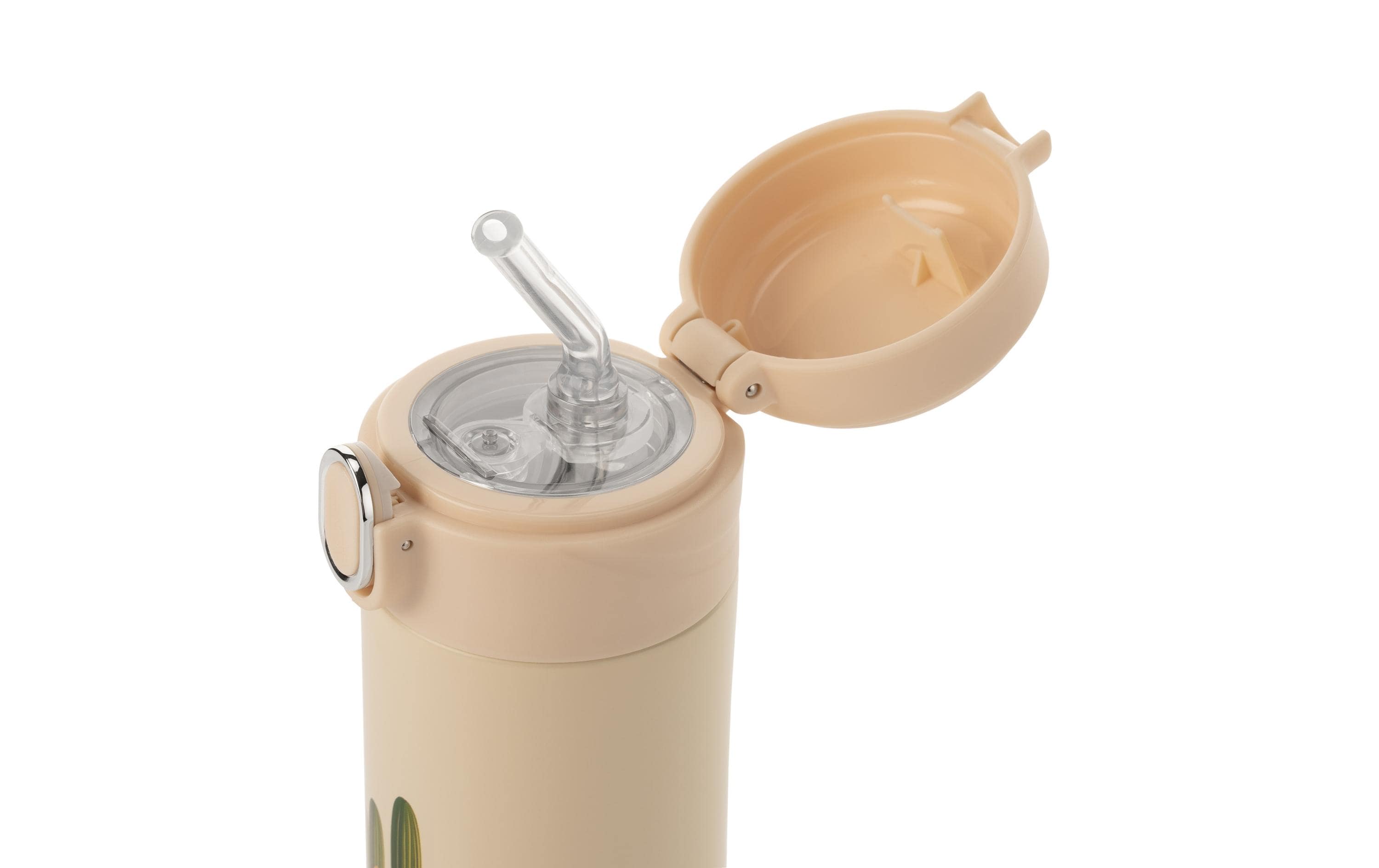 Trinkflasche Kids Creme 350 mlTrinkhalmflasche mit Halm für Kinder