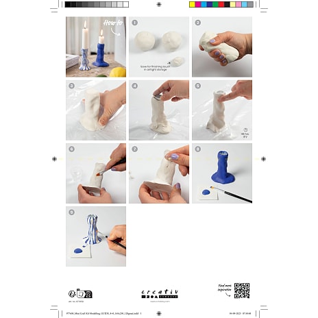 Mini DIY kit modellering lysestage - blå