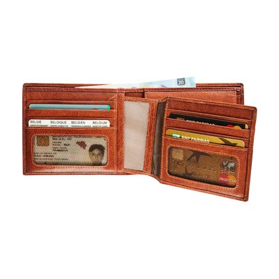 Maverick Rough Gear - Portefeuille - RFID, with removable cardholder - cuir de buffle pleine fleur à tannage végétal - cognac