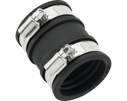 Zwarte kunststof buisverbinder 32 - 40 mm