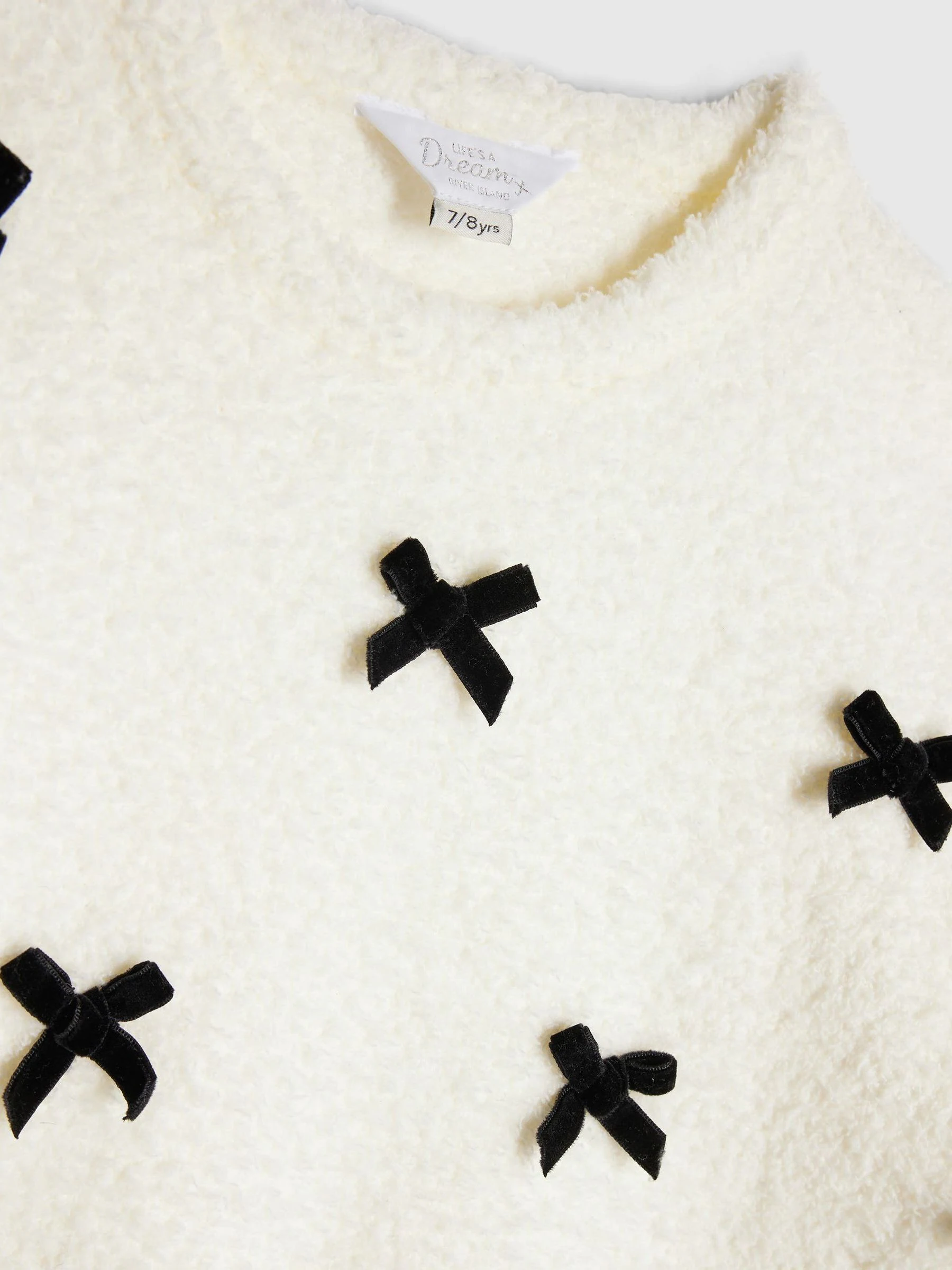 River Island Mono Bow Cosy Jumper & Trousers Set