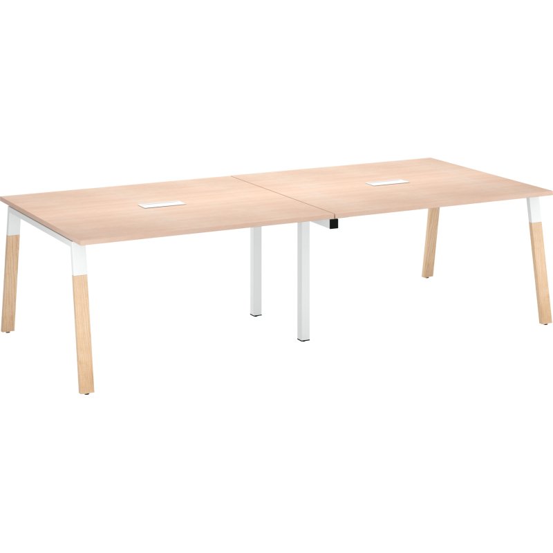 Extension table de réunion modulable ECLA L 140 x P 126 piètement métal et bois