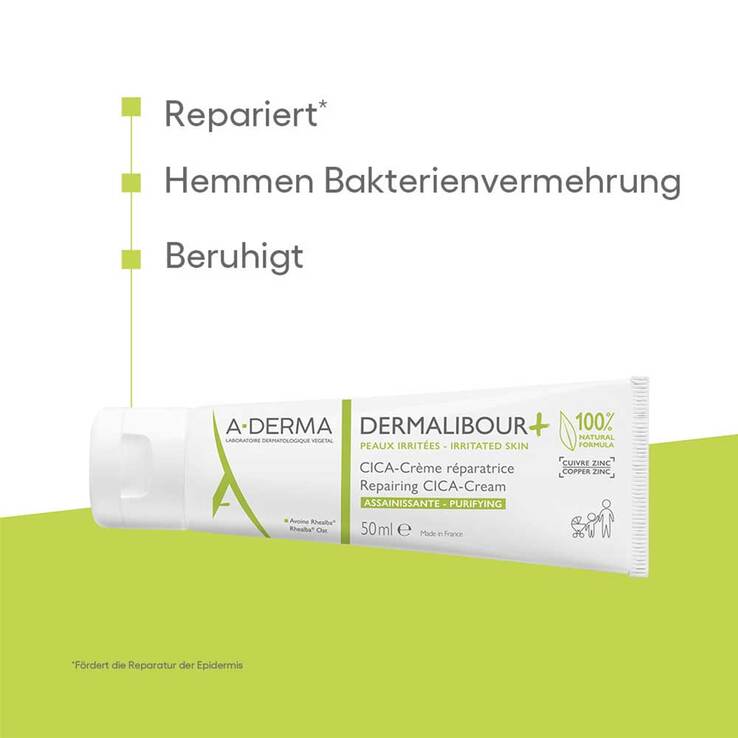A-Derma Dermalibour + Cica reparierende Creme, 50 ml