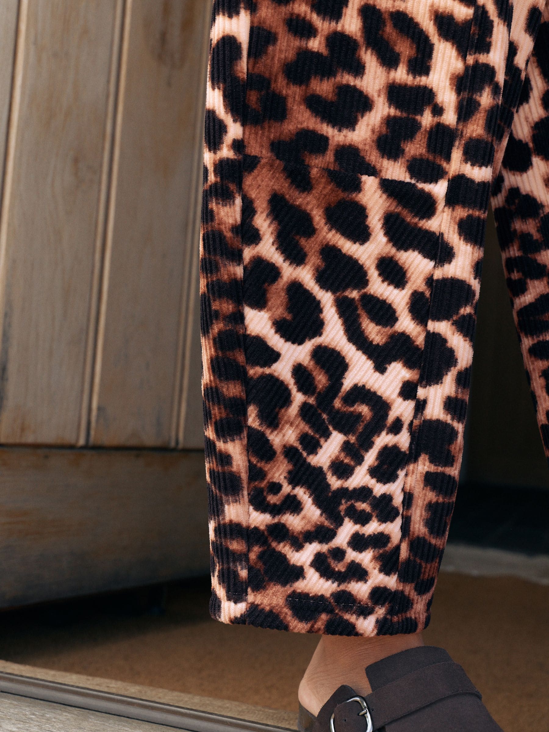 Dierenprint - Broek met wijde kortere pijpen