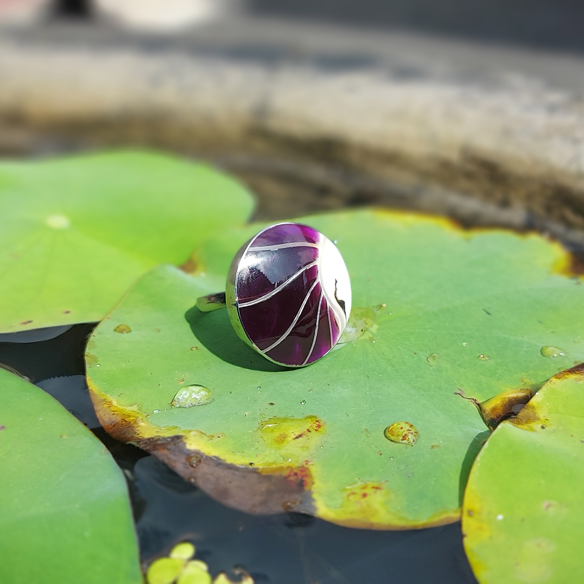 Muschelring violett, Ø 2,5 cm günstig bestellen