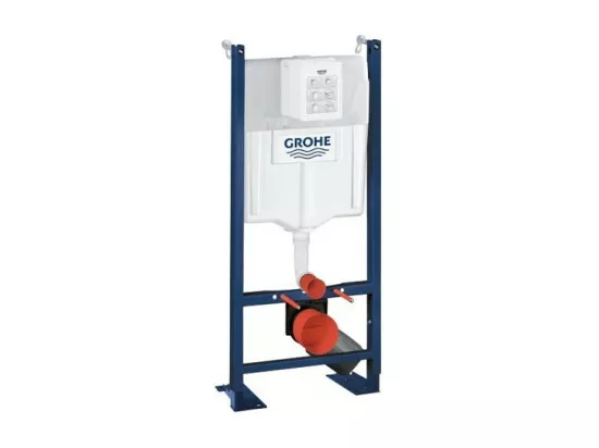 GROHE Pack WC suspendu sans bride Bau Ceramic + abattant + plaque chromée + bâti Grohe