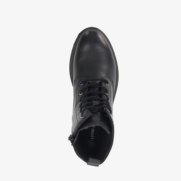 Hush Puppies leren dames veterboots zwart