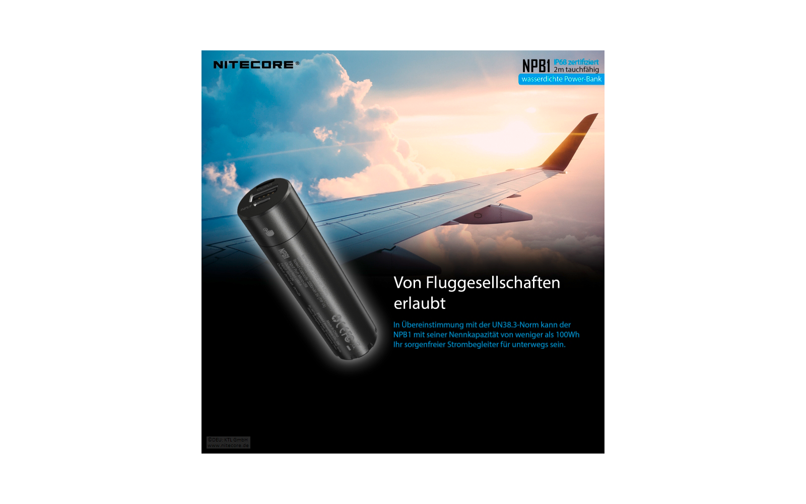 Nitecore Powerbank NBP 1 5000 mAh wasserdicht