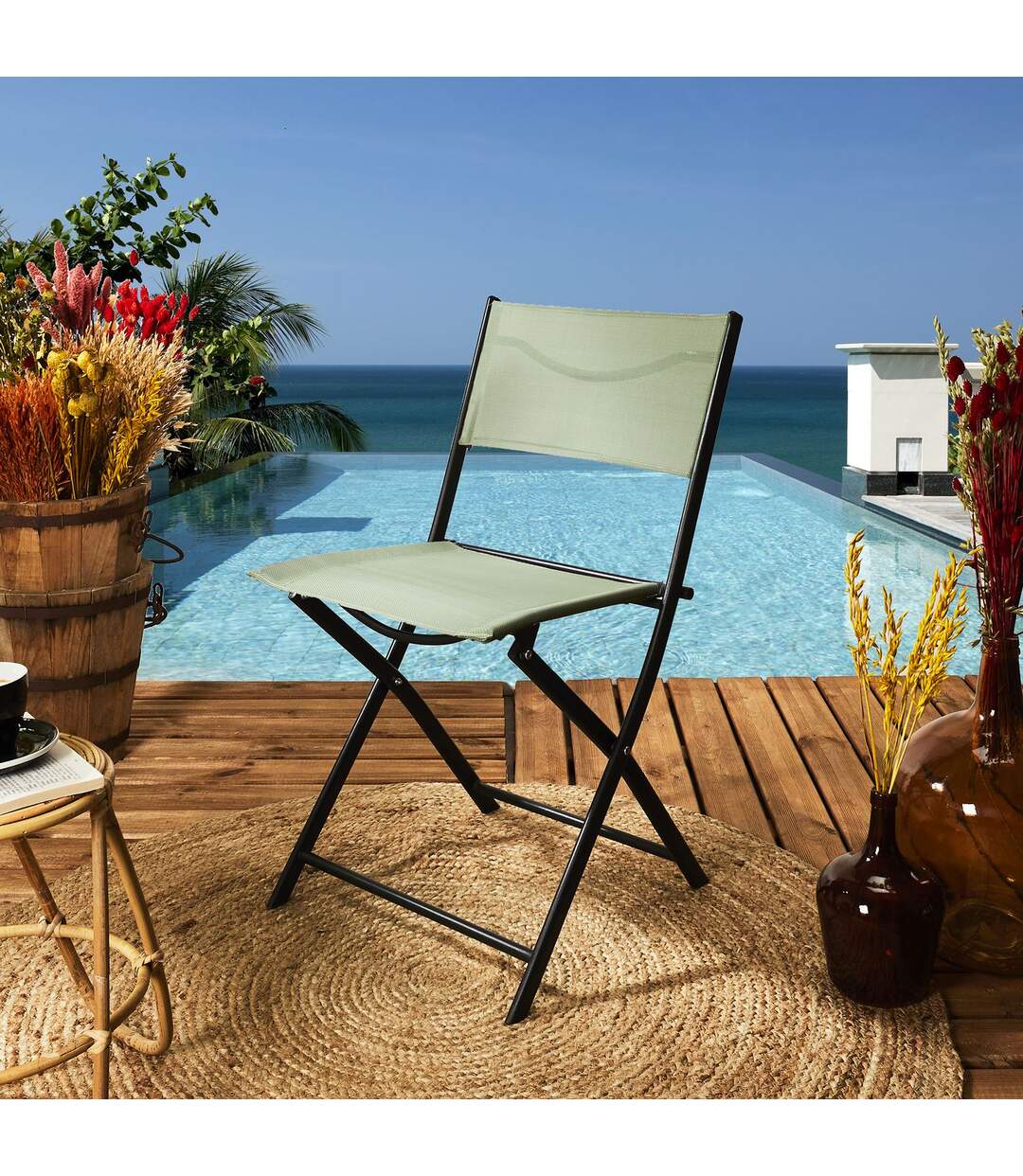Lot de 4 Chaises pliantes pliante d'extérieur Elba - Vert