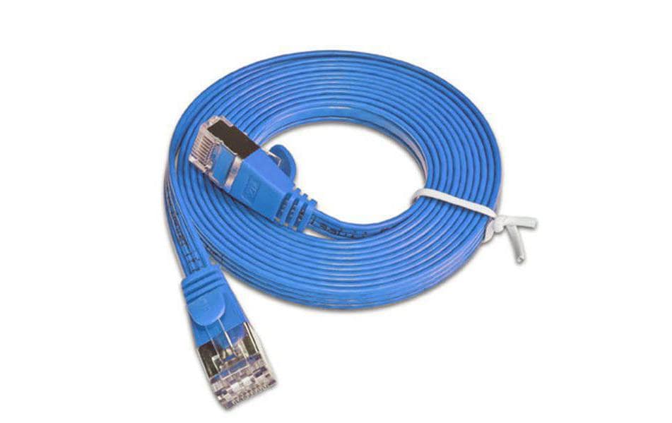 Slimpatchkabel RJ-45 - RJ-45, Cat 6, STP, 1.5 m, BlauGeschirmtes Twisted-Pair-Kabel (STP) mit Klinkenschutz