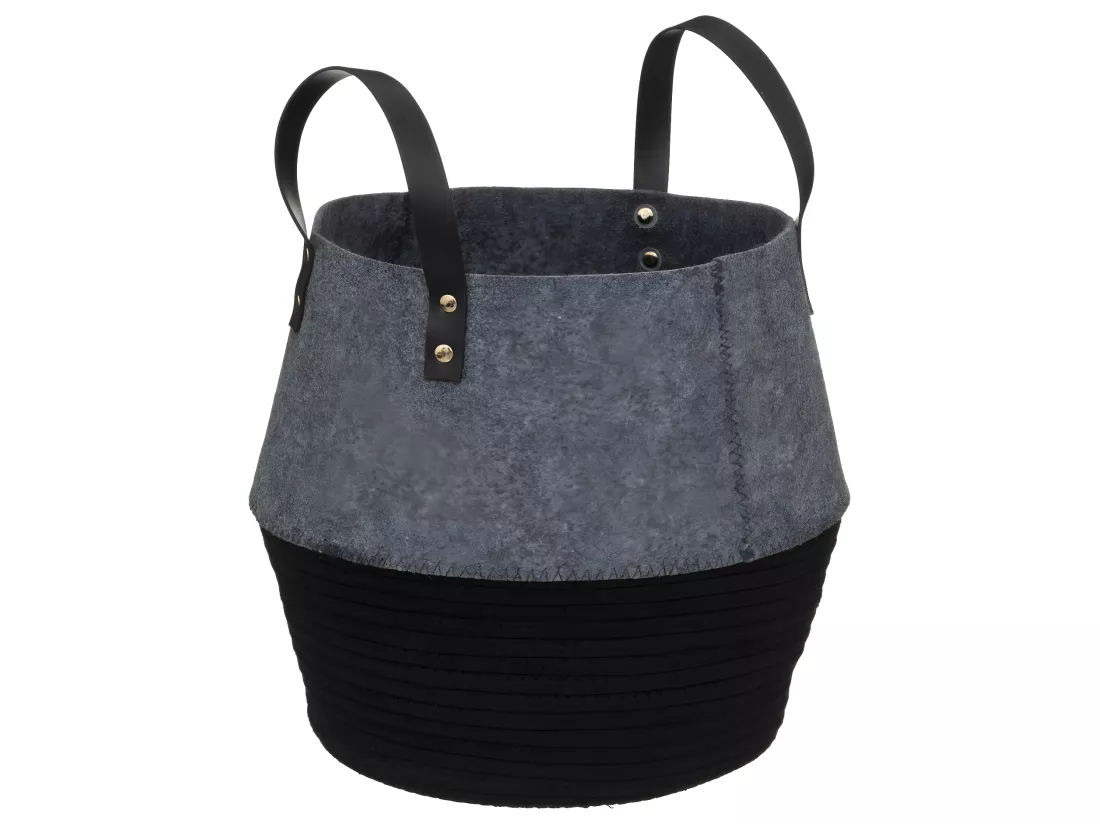 Lot de 3 Paniers de rangement en feutrine et coton