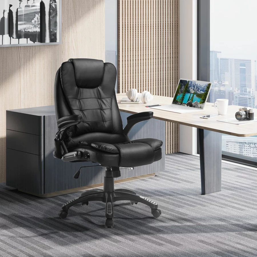 HOMCOM Bürosessel  Chefsessel mit Massagefunktion schwarz