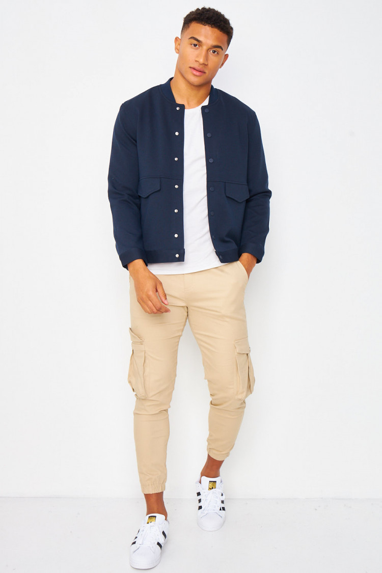 Bomber bleu marine uni
