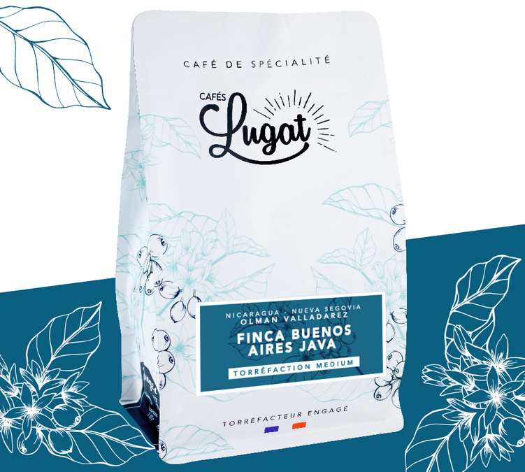 200g Café en grain Finca Buenos Aires Java lavé - CAFES LUGAT