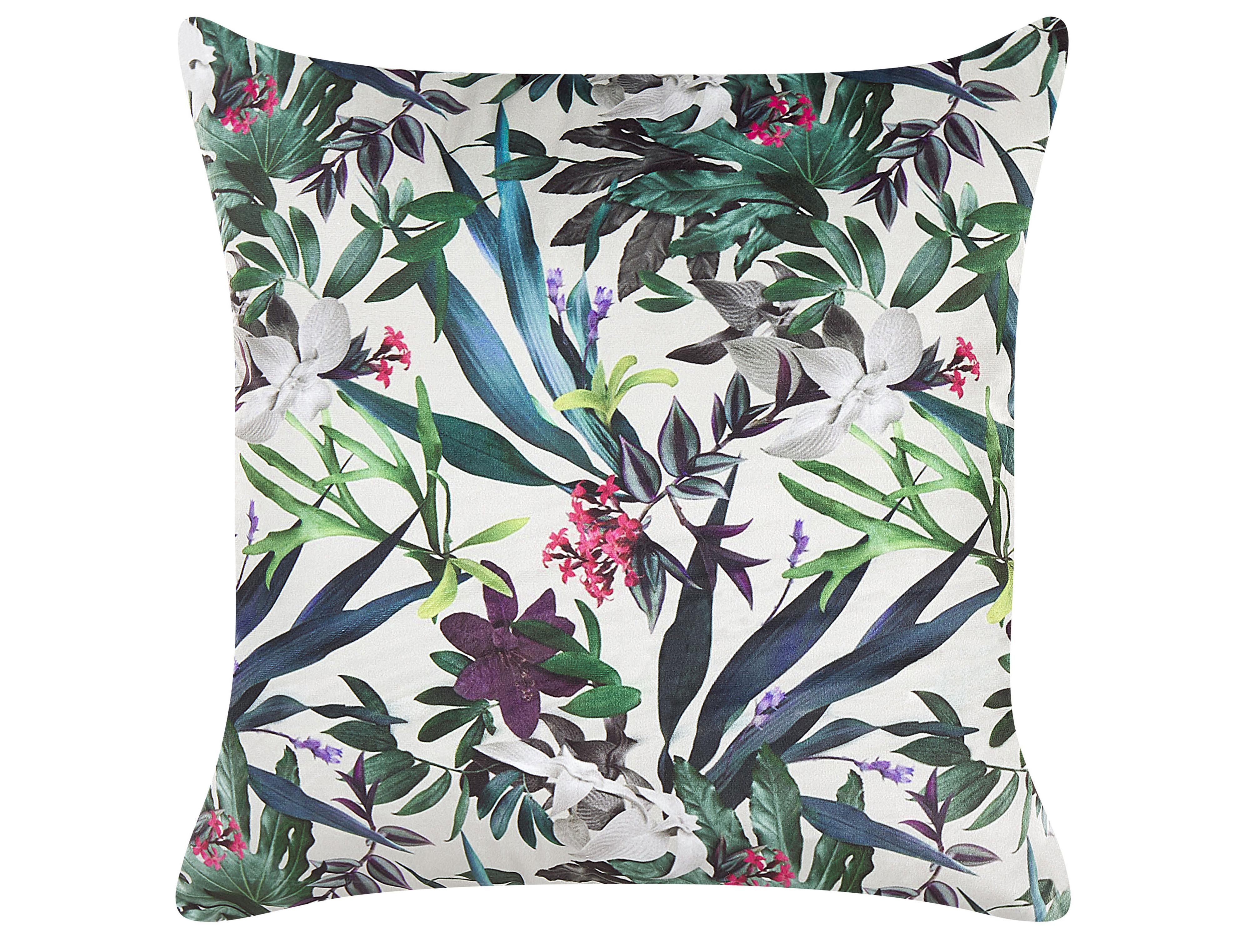 Set van 2 sierkussens GASTERIA Fluweel 45 x 45 cm Groen bladpatroon