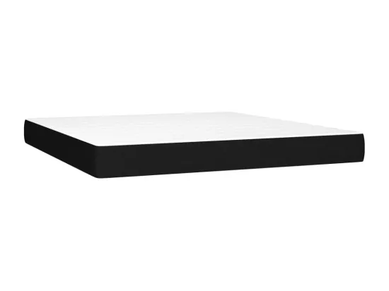 Sommier tapissier avec matelas et LED Noir 160x200 cm Tissu